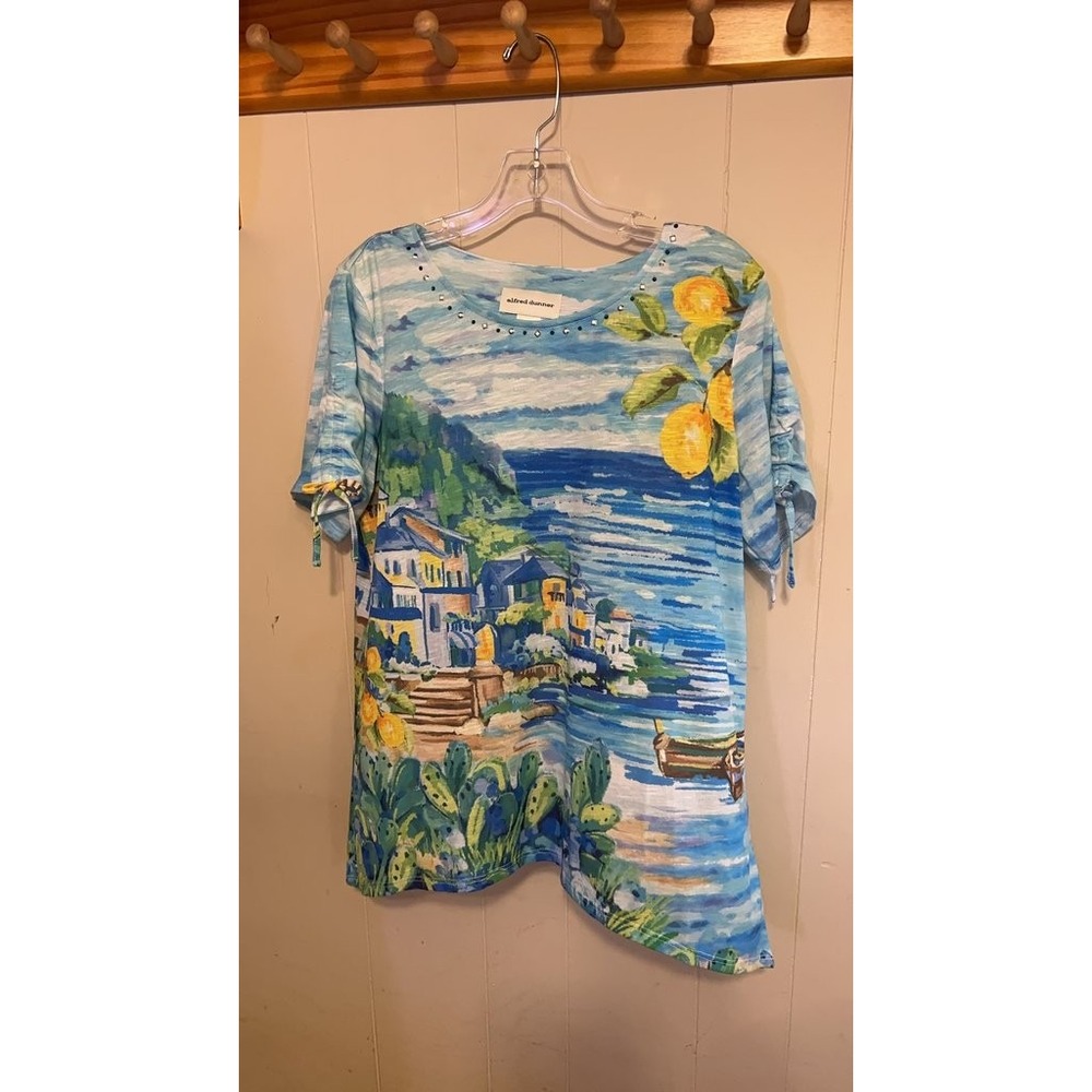 Alfred Dunner Scenic Print Top with Embellishments